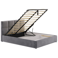 Łóżko 120x200 Tapicerowane Como + Pojemnik Tkaniny Kolory Do Wyboru