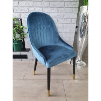 Krzesło Tapicerowane Welur Lazurowe Big 033 Outlet (Outlet T-37)