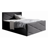 Łóżko 140x200 Kontynentalne Garita Lux + 2 Pojemniki + Materac + Toper Tkaniny I Kolory Do Wyboru