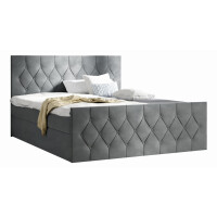 Łóżko 140x200 Kontynentalne Guazo Lux + 2 Pojemniki + Materac + Toper Tkaniny I Kolory Do Wyboru