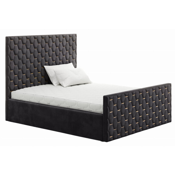 Łóżko 140x200 Tapicerowane BOSS 1 LUX + Pojemnik | Tkaniny i Kolory Do Wyboru