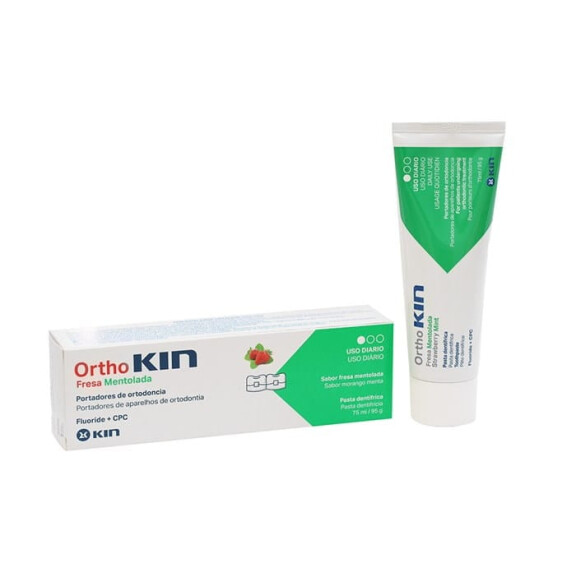 KIN ORTHOKIN Pasta dla osób noszących aparat ortodontyczny truskawkowo miętowa 75 ml