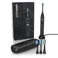 Smilesonic EX Black - Szczoteczka soniczna z 4 końcówkami w zestawie