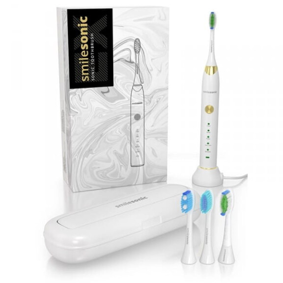 Smilesonic EX White - Szczoteczka Soniczna z 4 końcówkami w zestawie