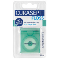 CURASEPT PTFE Floss - płaska Nić pokryta teflonem zielone opakowanie 35m
