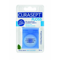 CURASEPT Floss Waxed Clasic - Nić klasyczna woskowana 50m niebieskie opakowanie