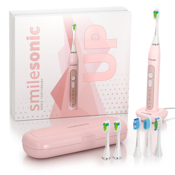 Smilesonic UP Pink - Szczoteczka Soniczna z 6 końcówkami w zestawie