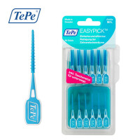 TePe EasyPick M/L (niebieskie) - elastyczne wykałaczki z delikatną, gumową końcówką w rozmiarze M/L 36szt