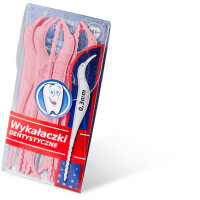Wykałaczki dentystyczne - opakowanie kieszonkowe, 10 szt, różowe