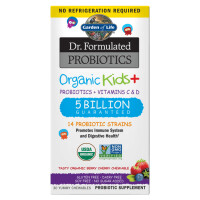 Organic Kids + Probiotics + Vitamins C & D o smaku jagowiśniowym (30 tabl.)
