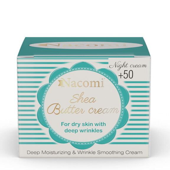 Nacomi Shea Butter Cream - krem do twarzy z peptydem 50+ na noc 50ml