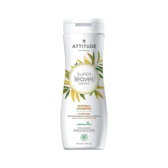 Attitude SUPER LEAVES oczyszczający szampon do włosów z cytryną i białą herbatą, 473 ml