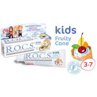 ROCS KIDS Pasta Do Zębów Dla Dzieci Owocowy Rożek 45 g - bez fluoru