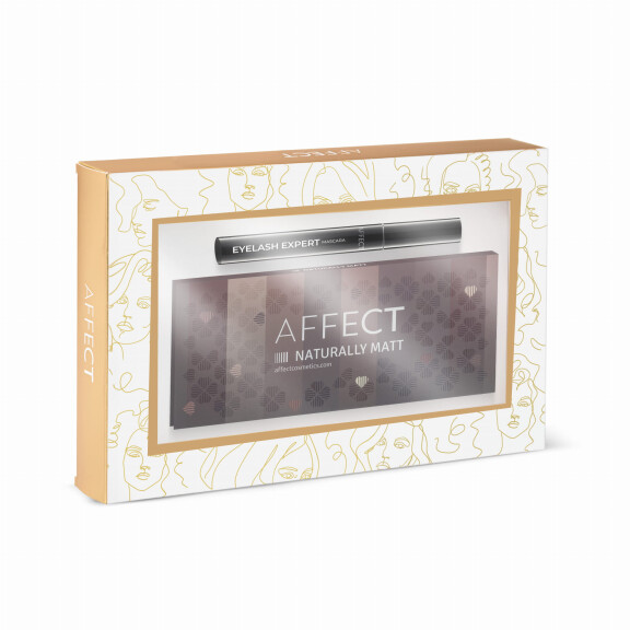 AFFECT ZESTAW PREZENTOWY NATURAL BEAUTY Paleta cieni do oczu Naturally Matte + tusz do rzęs Eyelash Expert