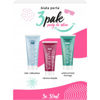 BIAŁA PERŁA ZESTAW PAST 3x30ML: BIEL I ODBUDOWA + MORINGA + ZDROWE DZIĄSŁA