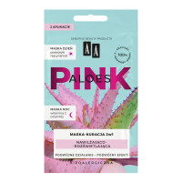AA Aloes Pink nawilżająco- rozświetlająca maska kuracja dzień i noc 2x4g