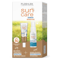 FLOSLEK - Zestaw SENSITIVE SUN CARE CITY BB Krem tonujący SENSITIVE SPF 50 + COOL Nawilżająca AQUA MARINE