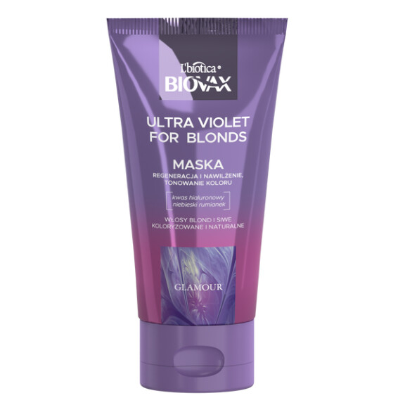 BIOVAX Ultra Violet Intensywnie regenerująca maseczka tonująca do włosów blond i siwych 150 ml