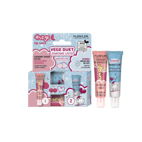 FLOSLEK - vege lip care VEGE DUET Zimowe Usta (Cukrowy scrub + wazelinka)