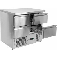 Stół nierdzewny chłodniczy 220 litrowy z 4 szufladami 900 x 700 x 870 mm