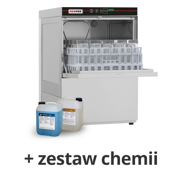 ﻿Zmywarka profesjonalna do szkła + chemia QQI 37P + chemia | REDFOX 00025462