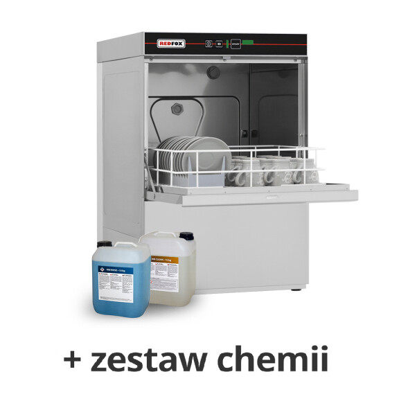 ﻿Zmywarka profesjonalna do szkła + chemia QQI 42P + chemia | REDFOX 00025464