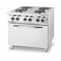 Trzon elektryczny 4 płytowa Kitchen Line z wentylowanym piecem elektrycznym GN1/1