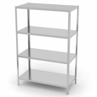 Regał gastronomiczny 4 półki pełne - skręcany, o wym. 1200x600x(H)1800 mm