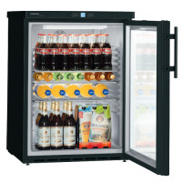 Gastronomiczna chłodziarka przeszklona do butelek 141 L - Liebherr, FKUv 1613 Black