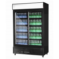 Szafa chłodnicza przeszklona RQ1100SL-BLACK | 1000l | drzwi przesuwne | czarna (SD1001SL)