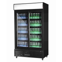 Szafa chłodnicza przeszklona RQ801SL-BLACK | 800l | drzwi przesuwne | czarna (SD801SL)