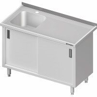 Zlew nierdzewny, drzwi suwane 1200x700x850 mm