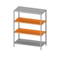Regał magazynowy z półkami przestawnymi, perforowanymi 1600x700x1800 mm spawany