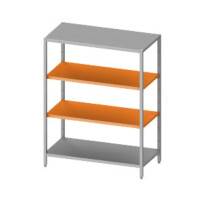 Regał magazynowy z półkami przestawnymi, pełnymi 700x400x1800 mm spawany
