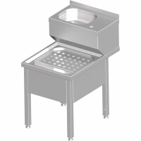 Umywalka porządkowa ze zlewem na mopa nierdzewna 500x700x850 mm