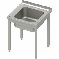 Zlew na nogach nierdzewny bez półki 600x600x850 mm skręcany, blat tłoczony