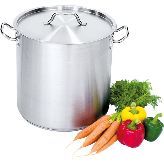 Gastronomiczny garnek wysoki z pokrywką, stalowy, Ø 500 mm, V 98.2 l