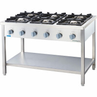 Trzon gastronomiczny gazowy, 6-Palnikowy, 700 mm, 32.5 kW, G30