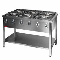 Trzon gastronomiczny gazowy na podstawie otwartej 6-palnikowy 3x4,5kW + 3x7,5kW