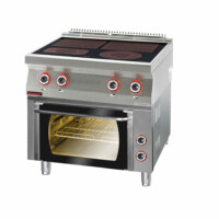 Trzon gastronomiczny elektryczny ceramiczny z piek. elektr. 2x4kW + 1x2,1kW + 1x2,0kW + 3,5kW (piek.)