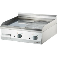 Płyta grillowa gastronomiczna elektryczna, gładko-ryflowana, 8.1 kW, chrom