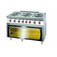 Trzon gastronomiczny elektryczny z piek. elektrycznym moduł 3xGN 1/1 6x2,6kW + 8,4 kW (piek.)