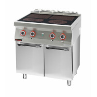Trzon gastronomiczny elektryczny ceramiczny 4 pola 2x4kW + 2x2,1kW na podstawie zamkniętej