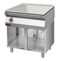 Gastronomiczna płyta grzewcza, Solid Top gazowy chromowany 800 mm na podstawie szafkowej otwartej