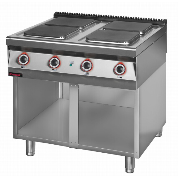 Trzon gastronomiczny elektryczny 4 płytowy 900 mm 4x4,0 kW na podstawie szafkowej otwartej