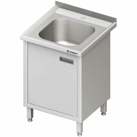 Zlew gastronomiczny nierdzewny z szafką, drzwi skrzydłowe 500x700x850 mm