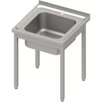 Zlew gastronomiczny ze stali nierdzewnej, jednokomorowy 600×600×850 mm skręcany 954406060